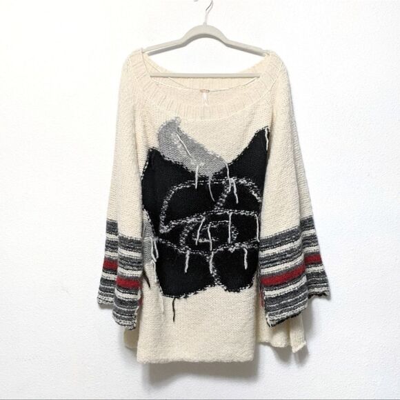 FREE PEOPLE Last Rose Alpaca Oversized Sweater L - Picture 2 of 10